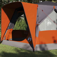 Produktbild för Cabin Tält 7-Personer med tak Grå och orange 400 x 350 x 212 cm