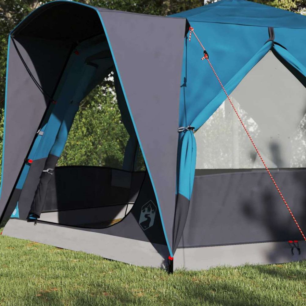 Produktbild för Kabeltält 5-personer med tak Blå och grå 333 x 317 x 194 cm