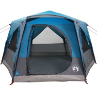 Produktbild för Kabeltält 5-personer med tak Blå och grå 333 x 317 x 194 cm