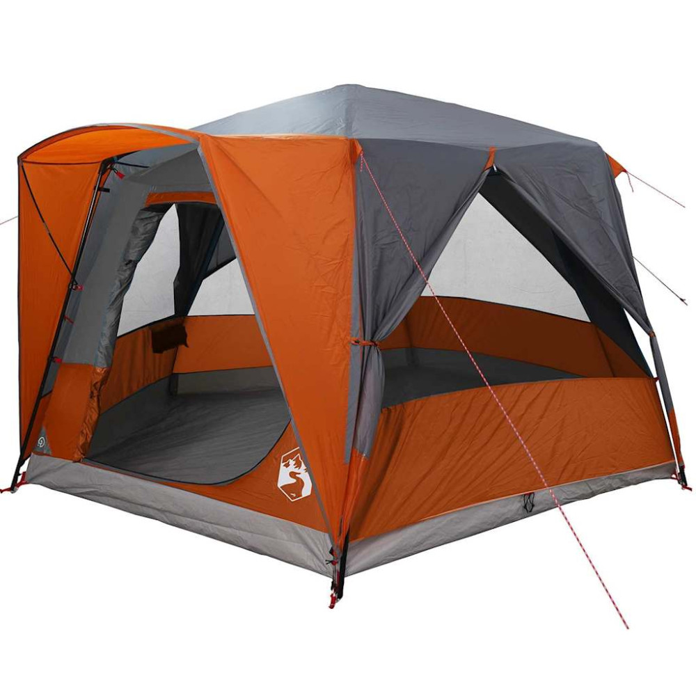 Produktbild för Kabeltält 5-personer med tak Grå och orange 333 x 317 x 194 cm
