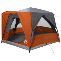 Produktbild för Kabeltält 5-personer med tak Grå och orange 333 x 317 x 194 cm