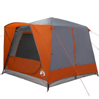 Produktbild för Kabeltält 5-personer med tak Grå och orange 333 x 317 x 194 cm