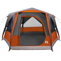 Produktbild för Kabeltält 5-personer med tak Grå och orange 333 x 317 x 194 cm