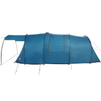 Produktbild för Tunnel Tält 4-Personer med tak Blå och grå 740 x 370 x 220 cm