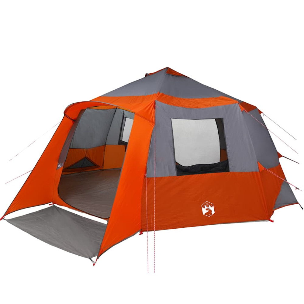 Produktbild för Kabin tält 12-personer Grå och orange 500 x 500 x 294 cm