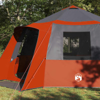 Produktbild för Kabin tält 12-personer Grå och orange 500 x 500 x 294 cm