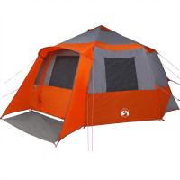 Produktbild för Kabin tält 12-personer Grå och orange 500 x 500 x 294 cm