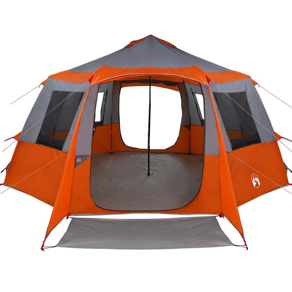 Produktbild för Kabin tält 12-personer Grå och orange 500 x 500 x 294 cm