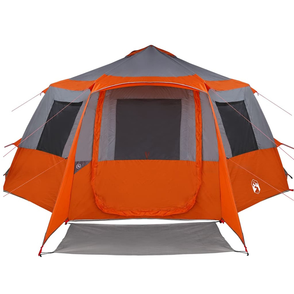 Produktbild för Kabin tält 12-personer Grå och orange 500 x 500 x 294 cm