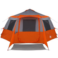 Produktbild för Kabin tält 12-personer Grå och orange 500 x 500 x 294 cm