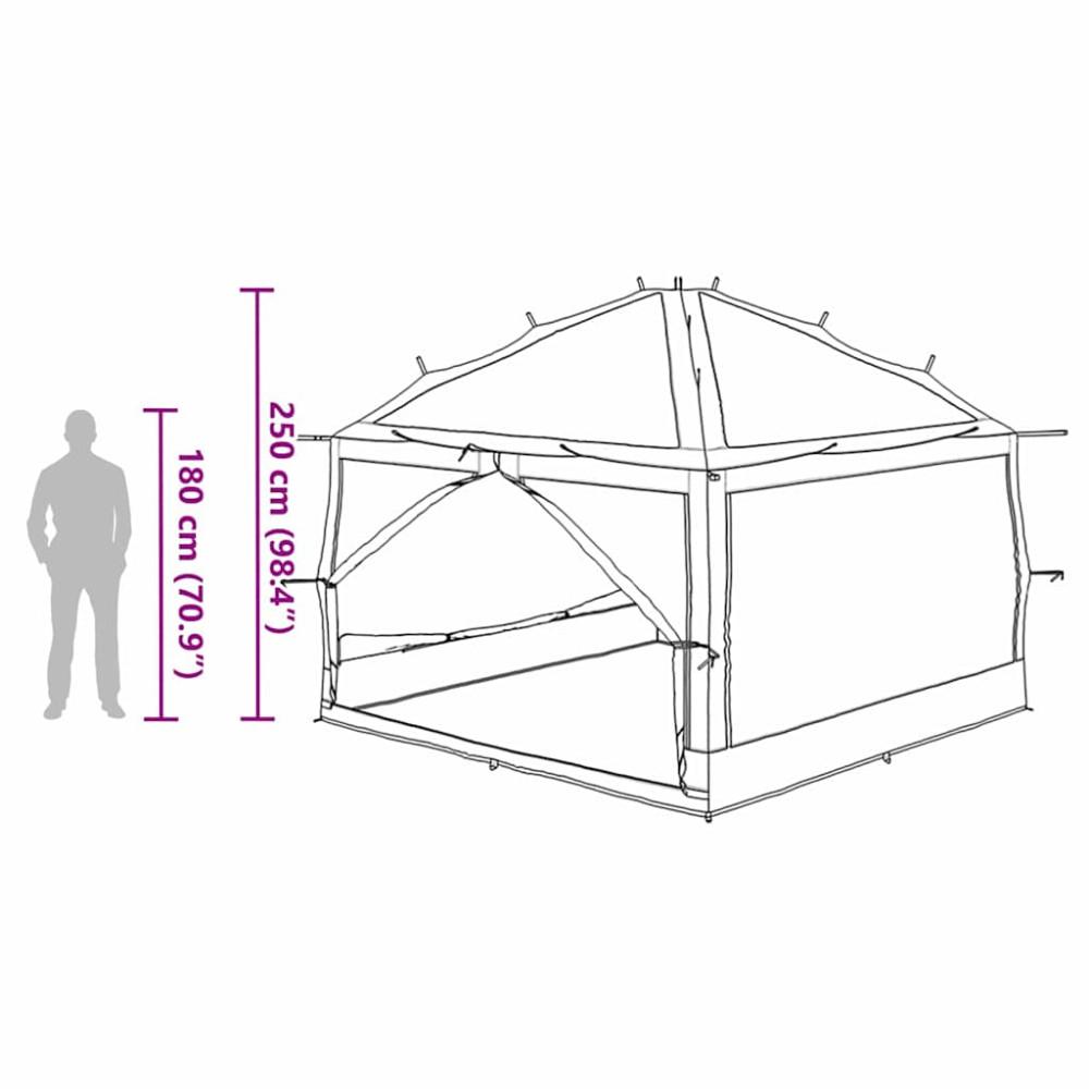 Produktbild för Inre Tält 7-Person 7 person 300 x 300 x 250 cm Blå och grå