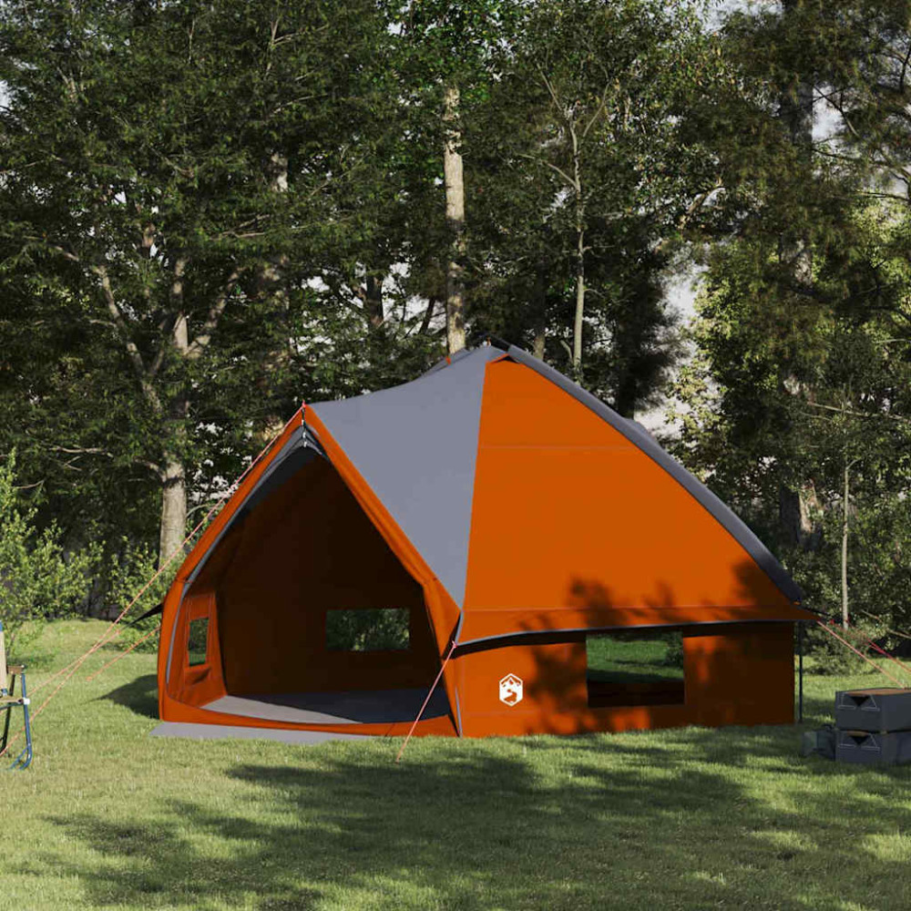 Produktbild för Tält Teepee för 10 personer Grå och orange 567 x 470 x 242 cm