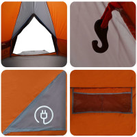 Produktbild för Tält Teepee för 10 personer Grå och orange 567 x 470 x 242 cm