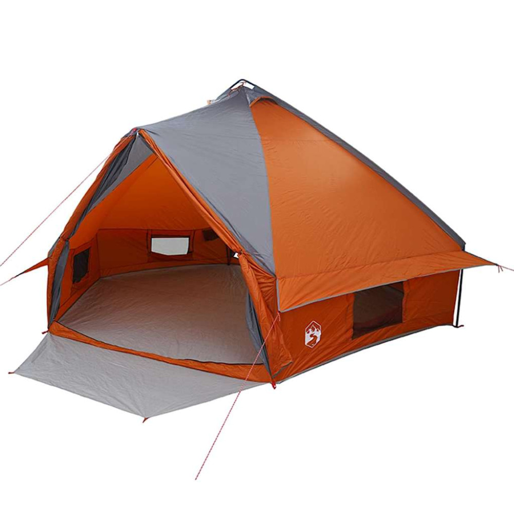 Produktbild för Tält Teepee för 10 personer Grå och orange 567 x 470 x 242 cm