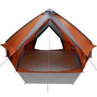 Produktbild för Tält Teepee för 10 personer Grå och orange 567 x 470 x 242 cm