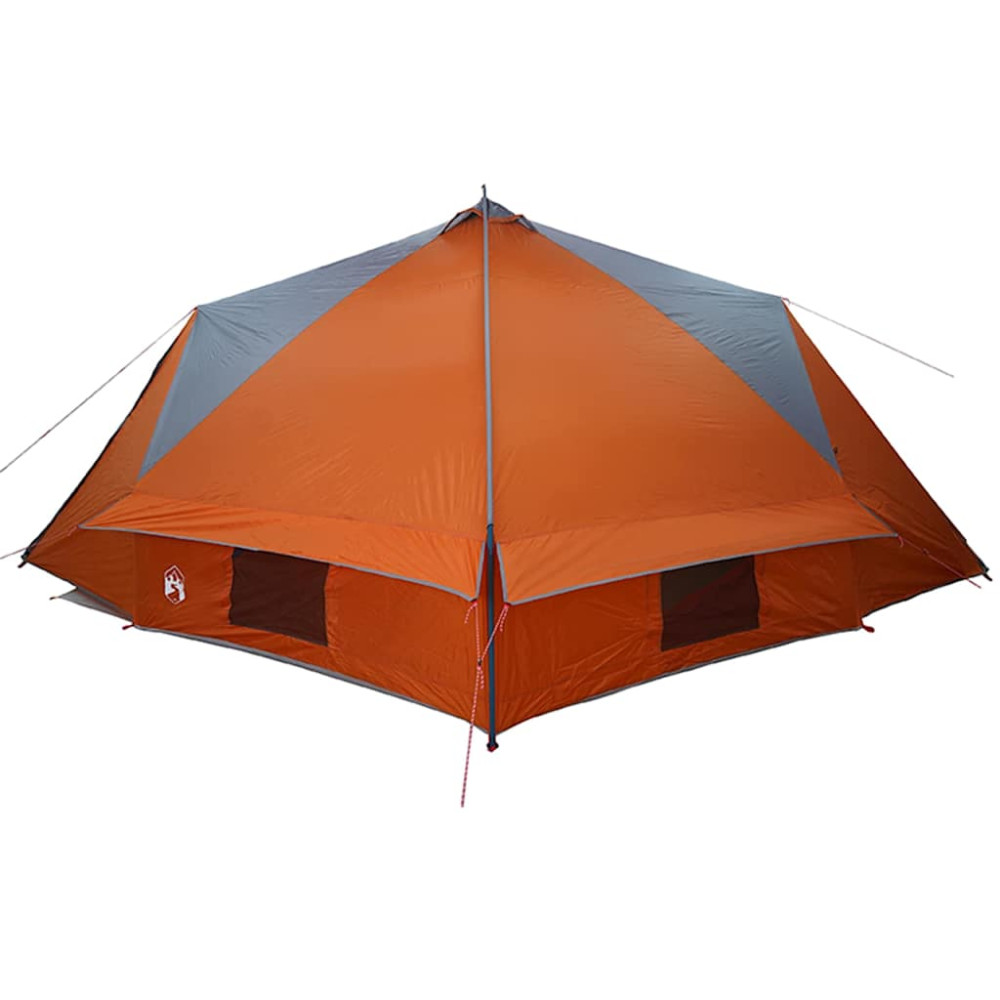 Produktbild för Tält Teepee för 10 personer Grå och orange 567 x 470 x 242 cm