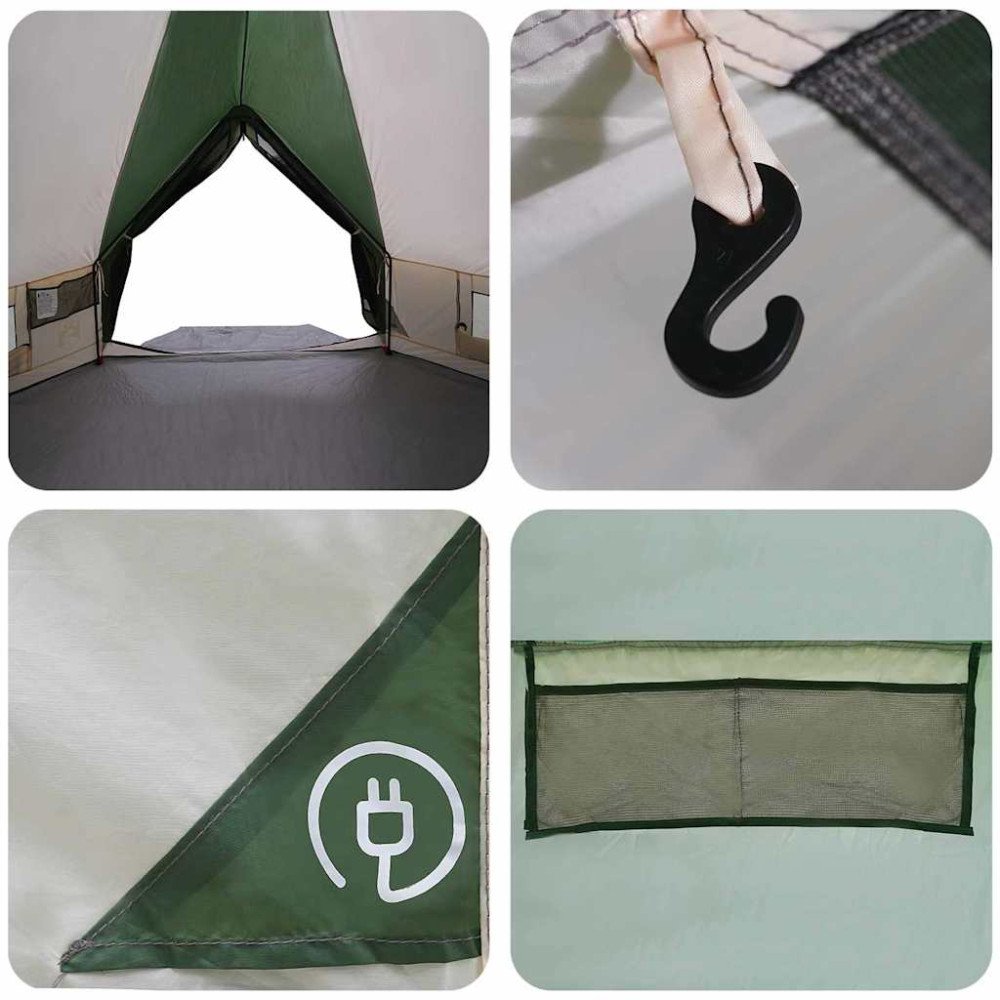 Produktbild för Tält Teepee för 8 personer Grön och Vit 490 x 410 x 210 cm