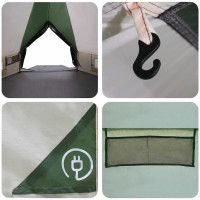 Produktbild för Tält Teepee för 8 personer Grön och Vit 490 x 410 x 210 cm