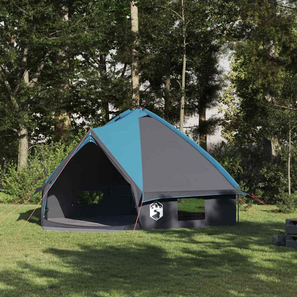 Produktbild för Tält för 8 personer med tak Blå och grå 490 x 410 x 210 cm