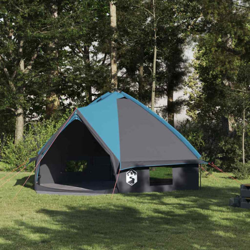 vidaXL Tält för 8 personer med tak Blå och grå 490 x 410 x 210 cm