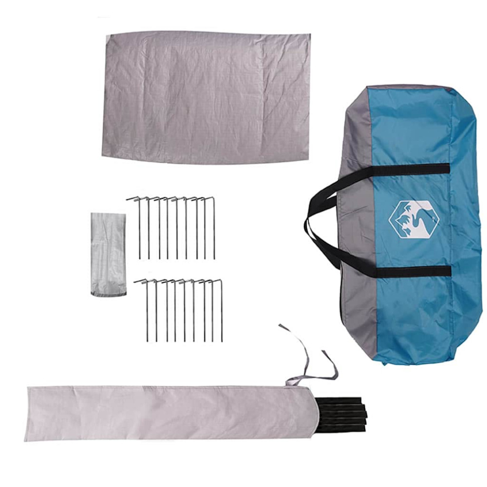 Produktbild för Tält för 8 personer med tak Blå och grå 490 x 410 x 210 cm