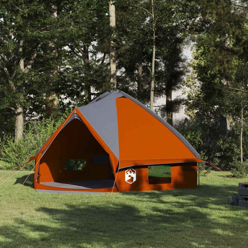 vidaXL Tält Teepee för 8 personer Grå och orange 490 x 410 x 210 cm