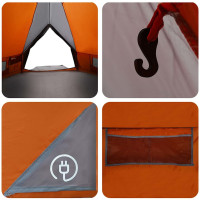 Produktbild för Tält Teepee för 8 personer Grå och orange 490 x 410 x 210 cm