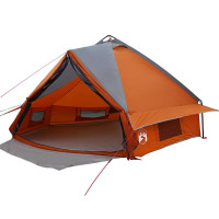 Produktbild för Tält Teepee för 8 personer Grå och orange 490 x 410 x 210 cm