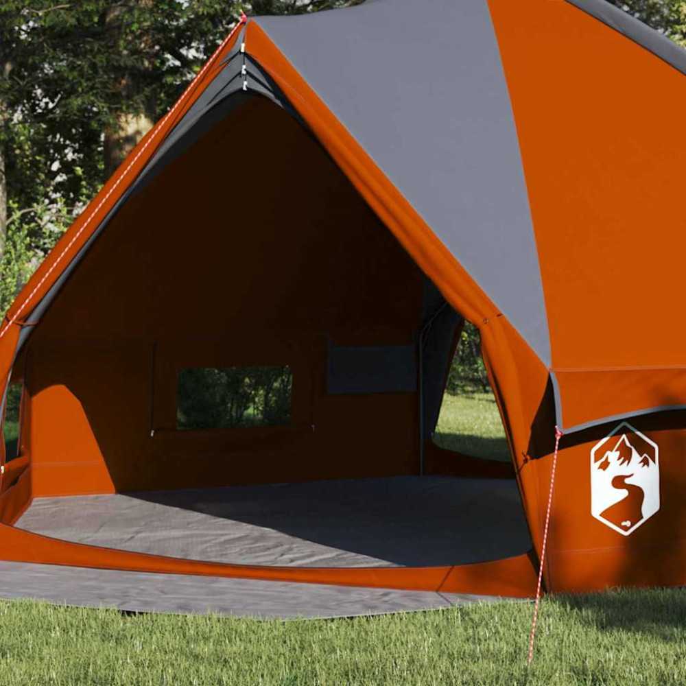 Produktbild för Tält Teepee för 8 personer Grå och orange 490 x 410 x 210 cm
