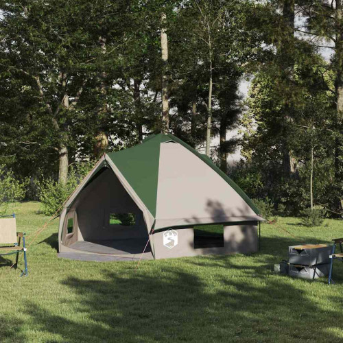 vidaXL Tält för 6 personer med tak Grön och Vit 431 x 366 x 185 cm
