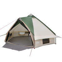 Produktbild för Tält för 6 personer med tak Grön och Vit 431 x 366 x 185 cm
