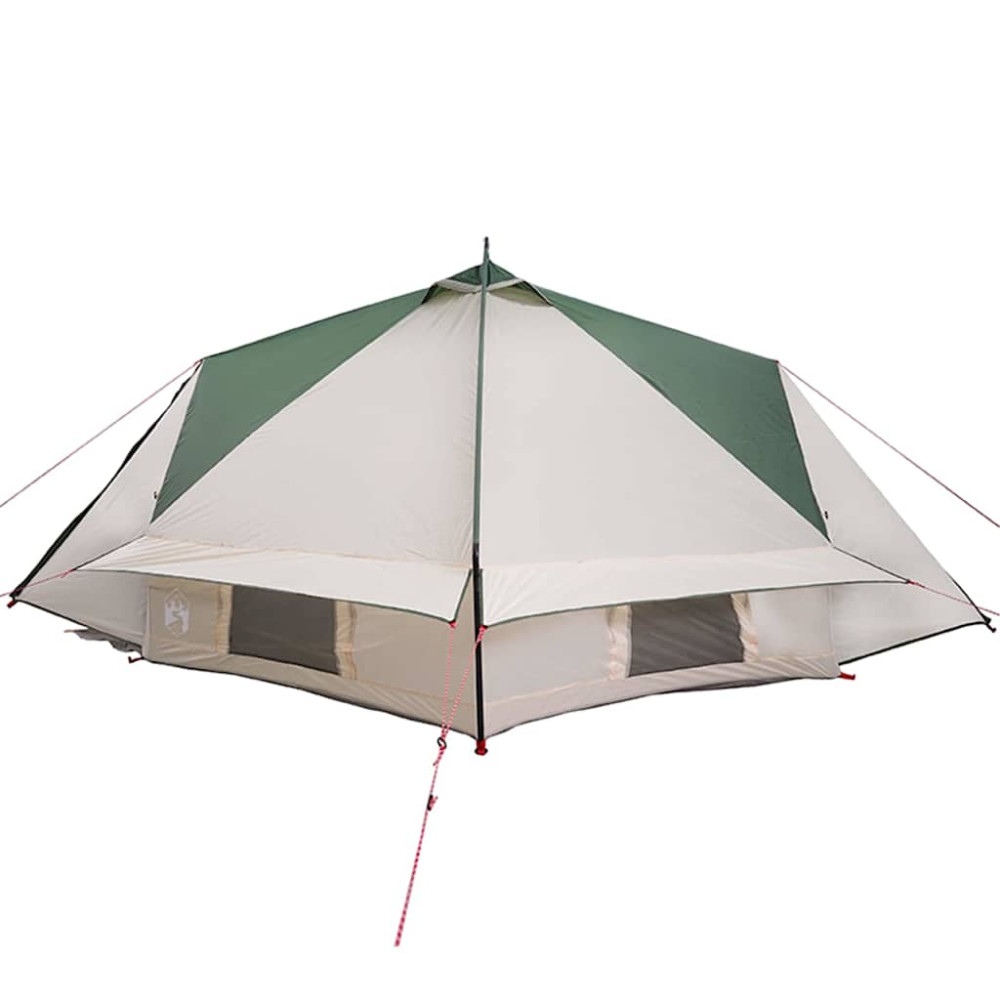 Produktbild för Tält för 6 personer med tak Grön och Vit 431 x 366 x 185 cm
