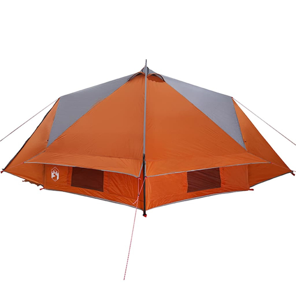 Produktbild för Tält för 6 personer med tak Grå och orange 431 x 366 x 185 cm