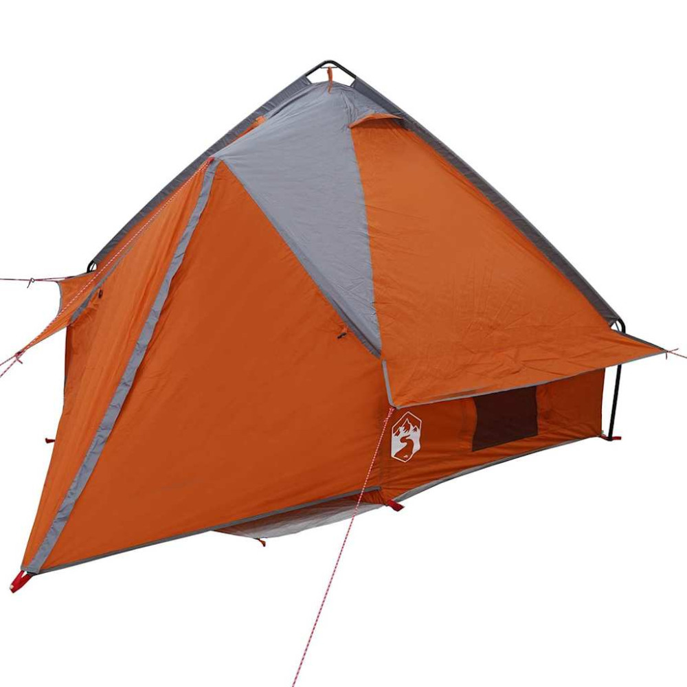 Produktbild för Tält för 4 personer med tak Grå och orange 388 x 320 x 169 cm