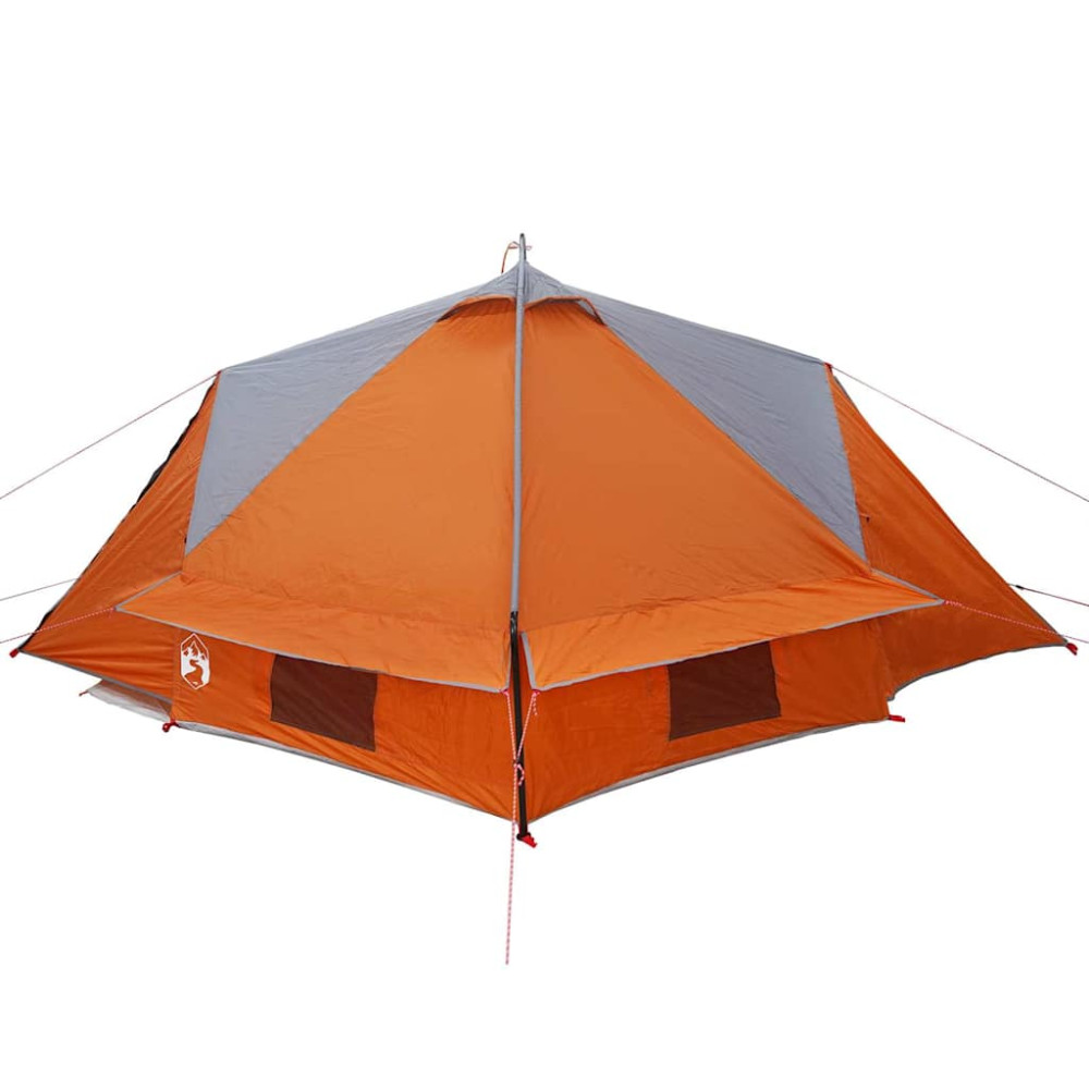 Produktbild för Tält för 4 personer med tak Grå och orange 388 x 320 x 169 cm