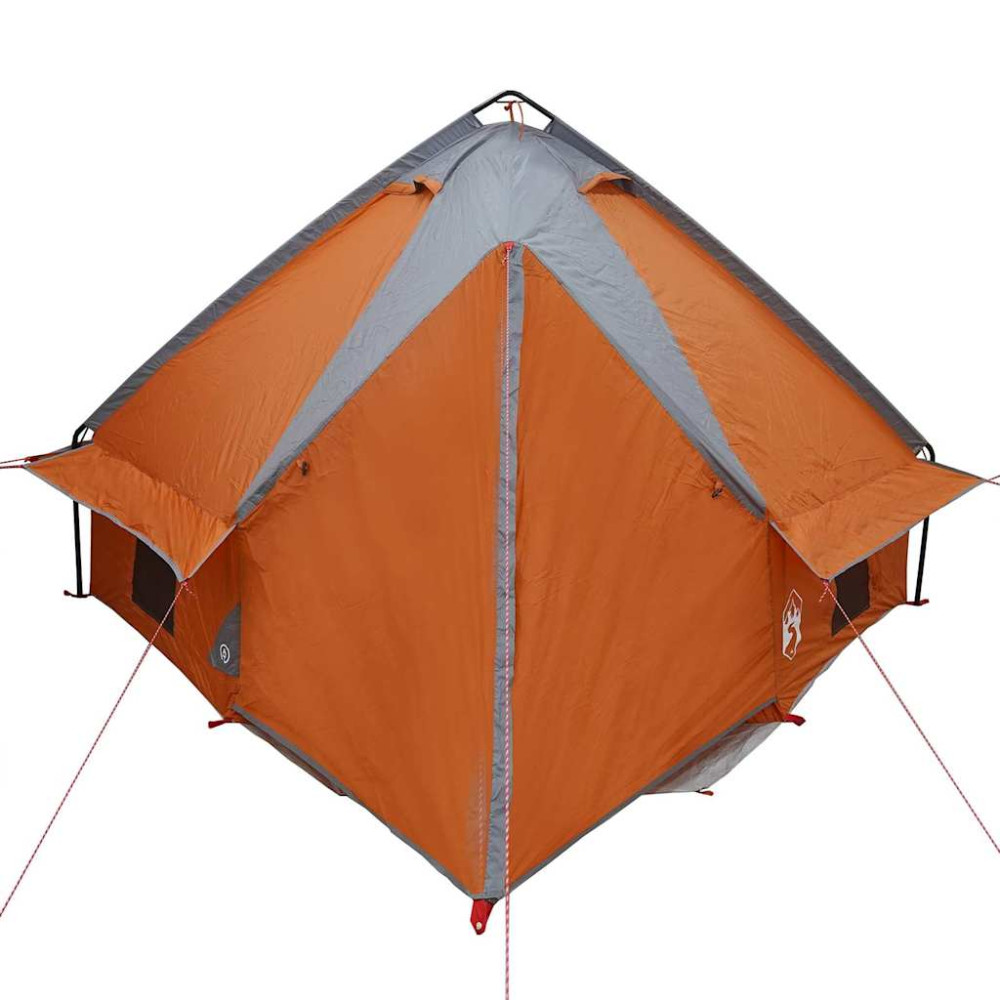 Produktbild för Tält för 4 personer med tak Grå och orange 388 x 320 x 169 cm