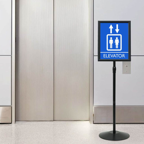 vidaXL Pedestal affischställ Silver a3 PVC och stål