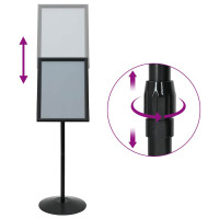 Produktbild för Pedestal affischställ Silver a3 PVC och stål