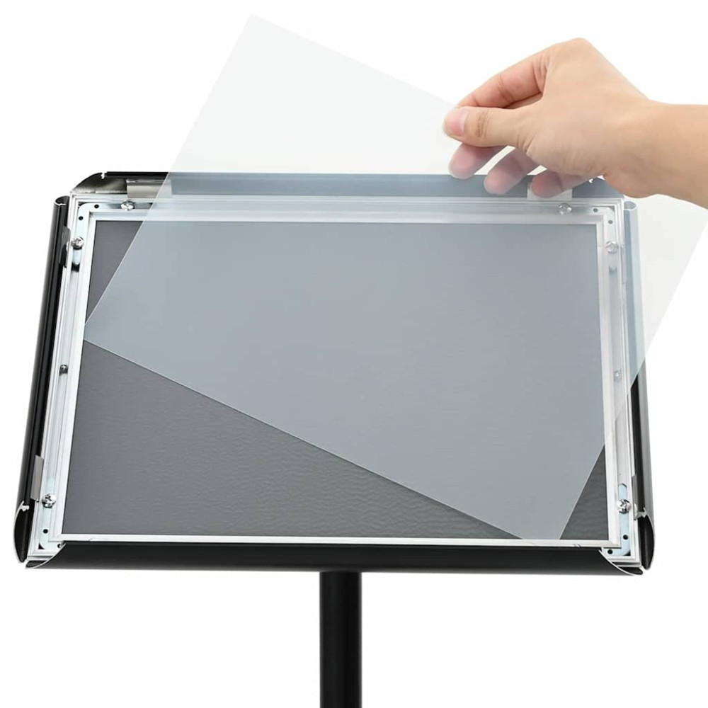 Produktbild för Pedestal affischställ Silver a3 PVC och stål