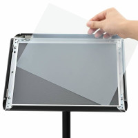 Produktbild för Pedestal affischställ Silver a3 PVC och stål