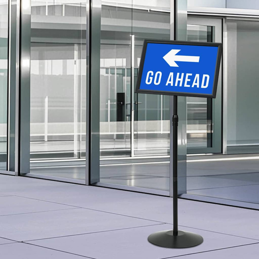 Produktbild för Pedestal affischställ Silver a3 PVC och stål