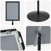 Produktbild för Pedestal affischställ Silver a3 PVC och stål