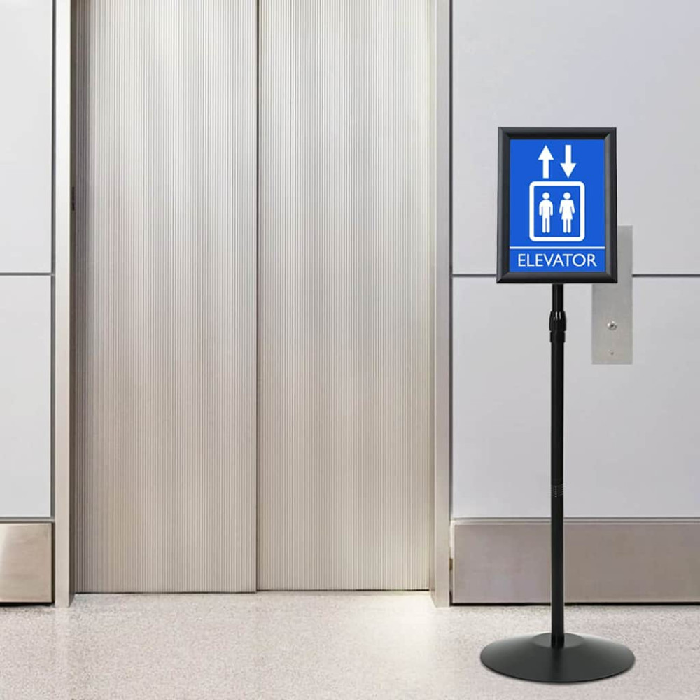 Produktbild för Pedestal affischställ Silver a4 PVC och stål