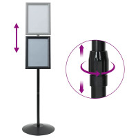 Produktbild för Pedestal affischställ Silver a4 PVC och stål