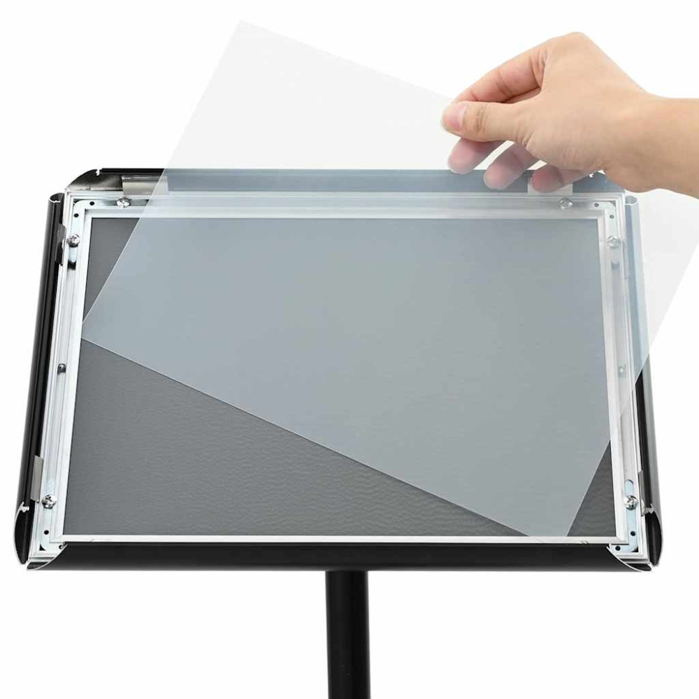 Produktbild för Pedestal affischställ Silver a4 PVC och stål