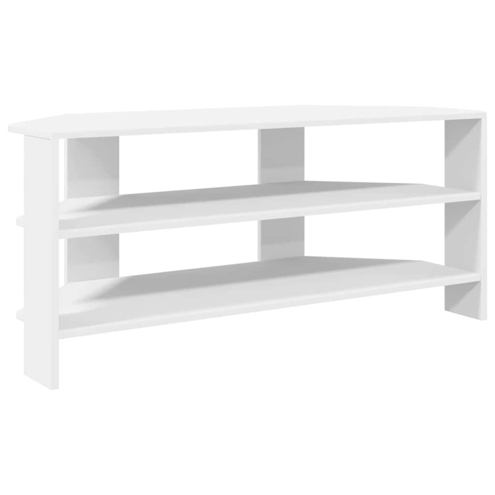 Produktbild för HörnTVSkåp Vit 102x40,5x45cm Konstruerat trä