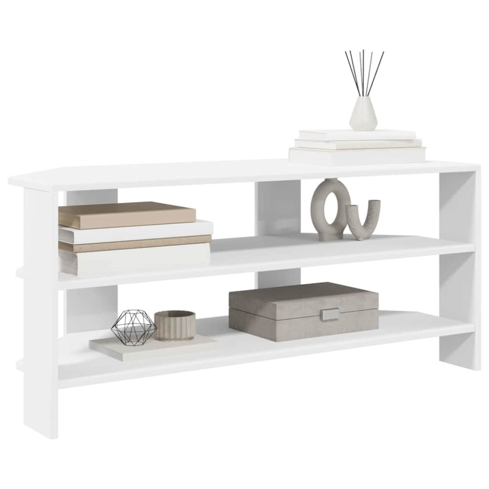 Produktbild för HörnTVSkåp Vit 102x40,5x45cm Konstruerat trä