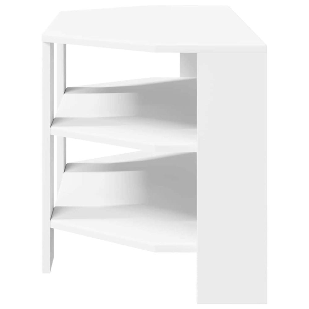 Produktbild för HörnTVSkåp Vit 102x40,5x45cm Konstruerat trä