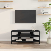 Produktbild för HörnTVSkåp Svart 102x40,5x45cm Konstruerat trä