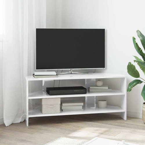 vidaXL HörnTVSkåp Högblank Vit 102x40,5x45cm Konstruerat trä